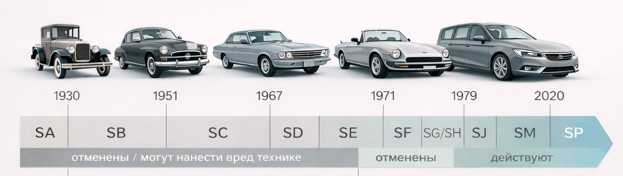 История классификации автомобильных масел