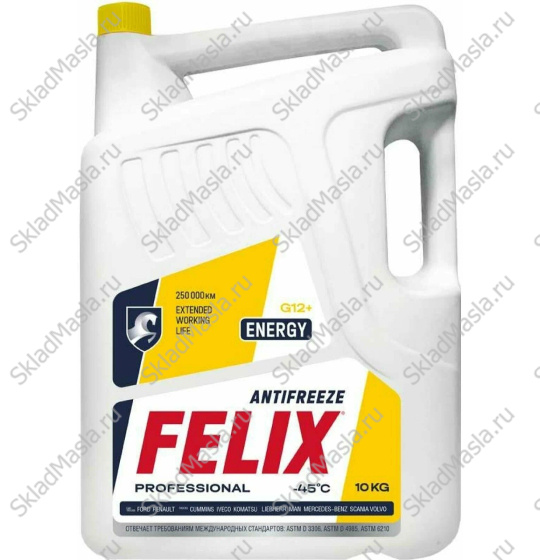 Антифриз Felix Energy G12+ -45 желтый (канистра 10кг)