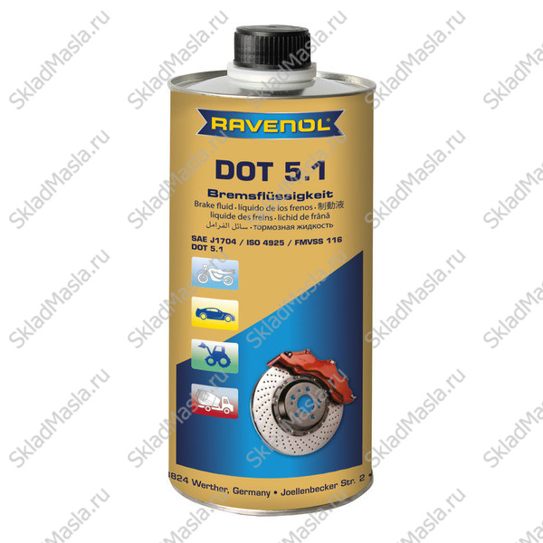 Тормозная жидкость Ravenol DOT 5.1 (бутылка 910г)