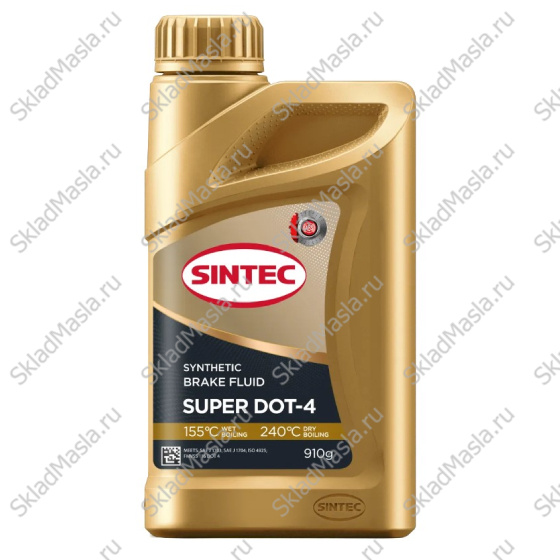 Тормозная жидкость Sintec Super DOT 4 (бутылка 910гр)