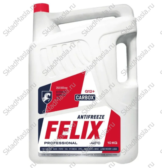 Антифриз Felix Carbox G12+ -40 красный (канистра 10кг)